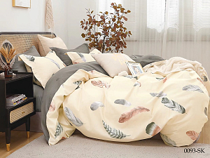 Комплект постельного белья Cleo сатин набивной "Satin de Luxe" полуторный, 15/0093-SK